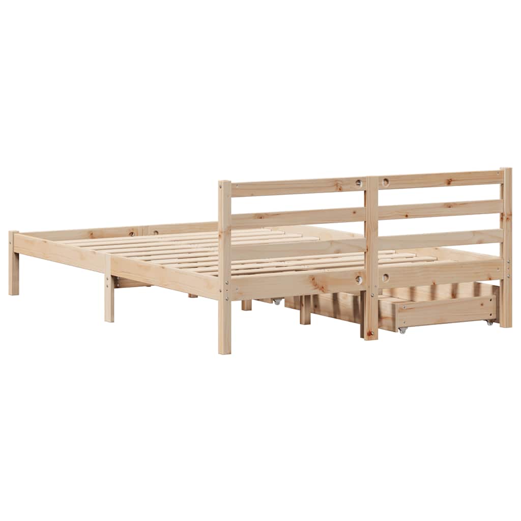 Sengeramme uten madrass hvit 135x190 cm heltre furu