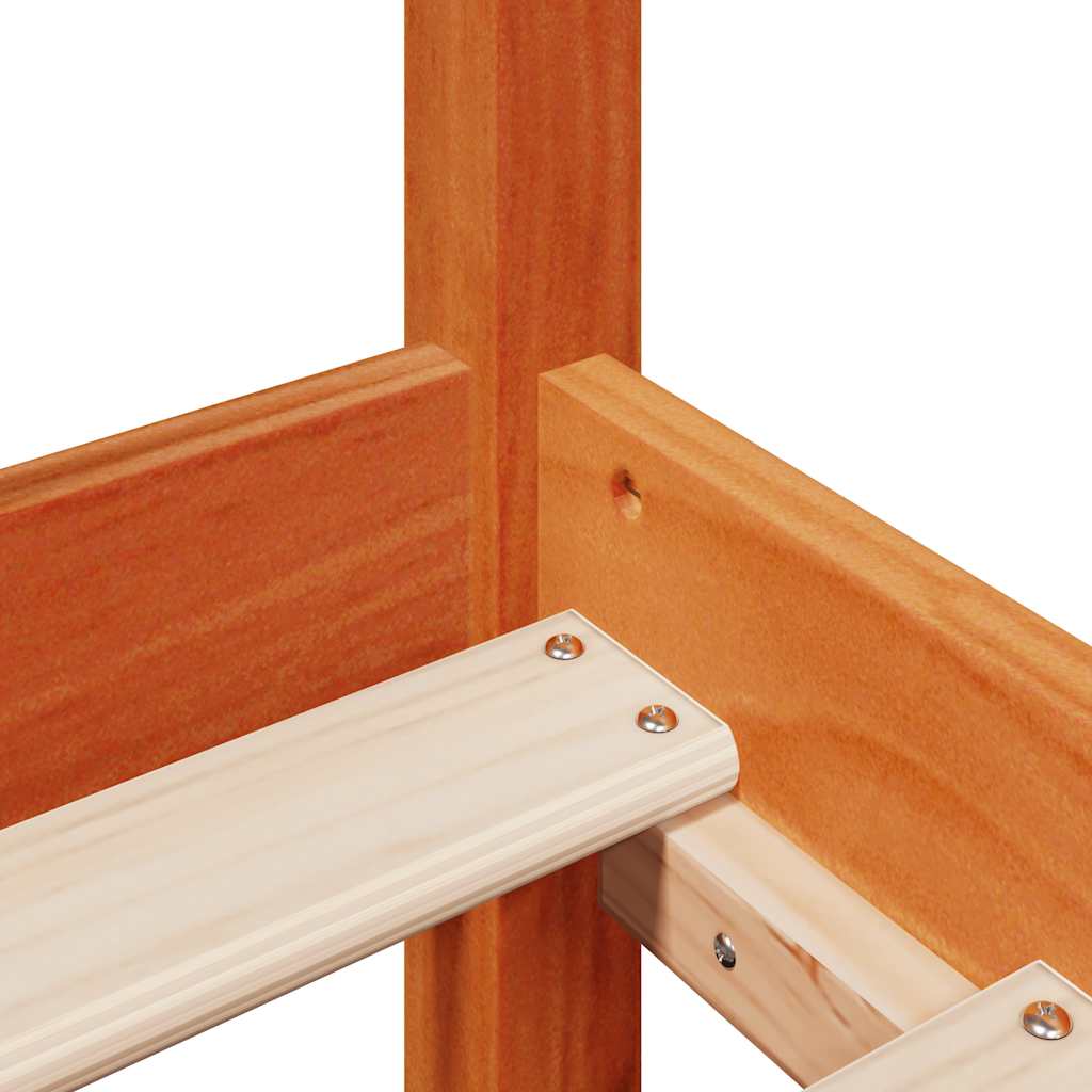 Sengeramme uten madrass voksbrun 140x190 cm heltre furu