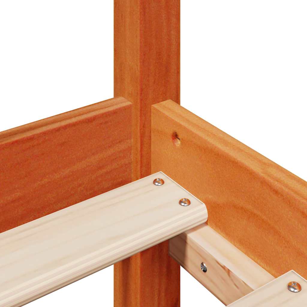 Sengeramme uten madrass voksbrun 180x200 cm heltre furu