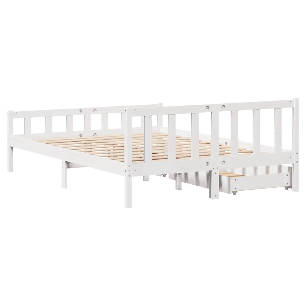 Sengeramme uten madrass hvit 160x200 cm heltre furu