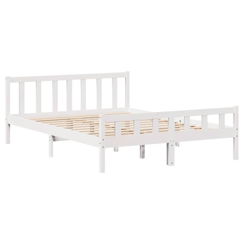 Sengeramme uten madrass hvit 160x200 cm heltre furu