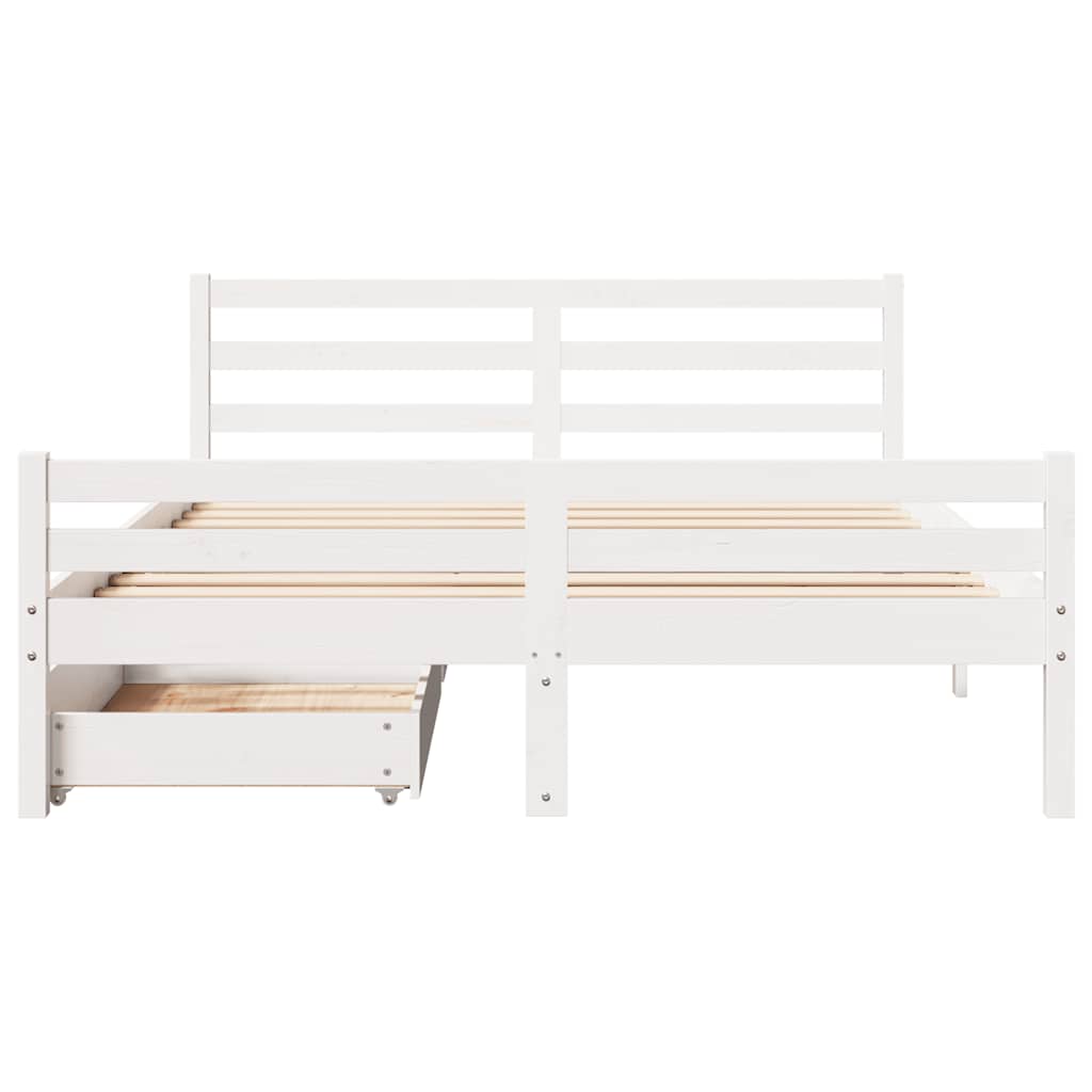 Sengeramme uten madrass hvit 135x190 cm heltre furu