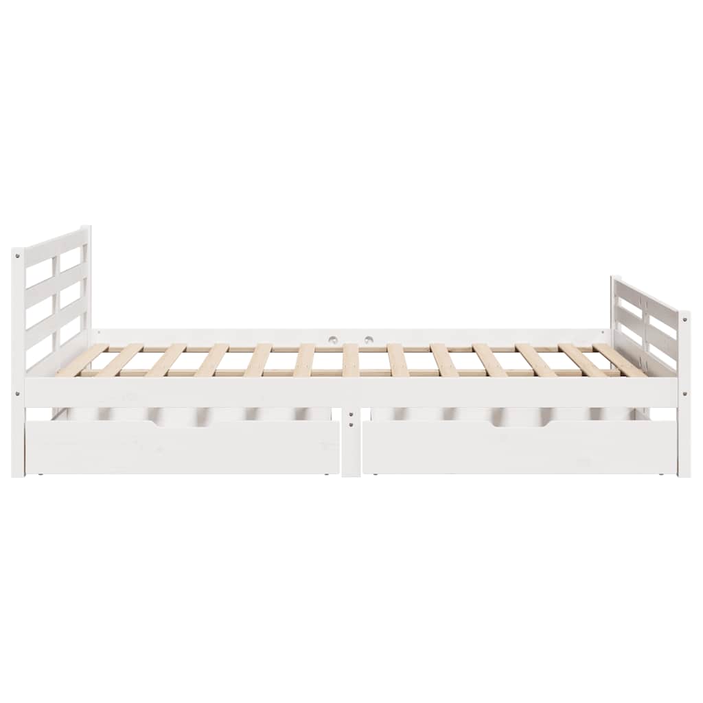 Sengeramme uten madrass hvit 135x190 cm heltre furu