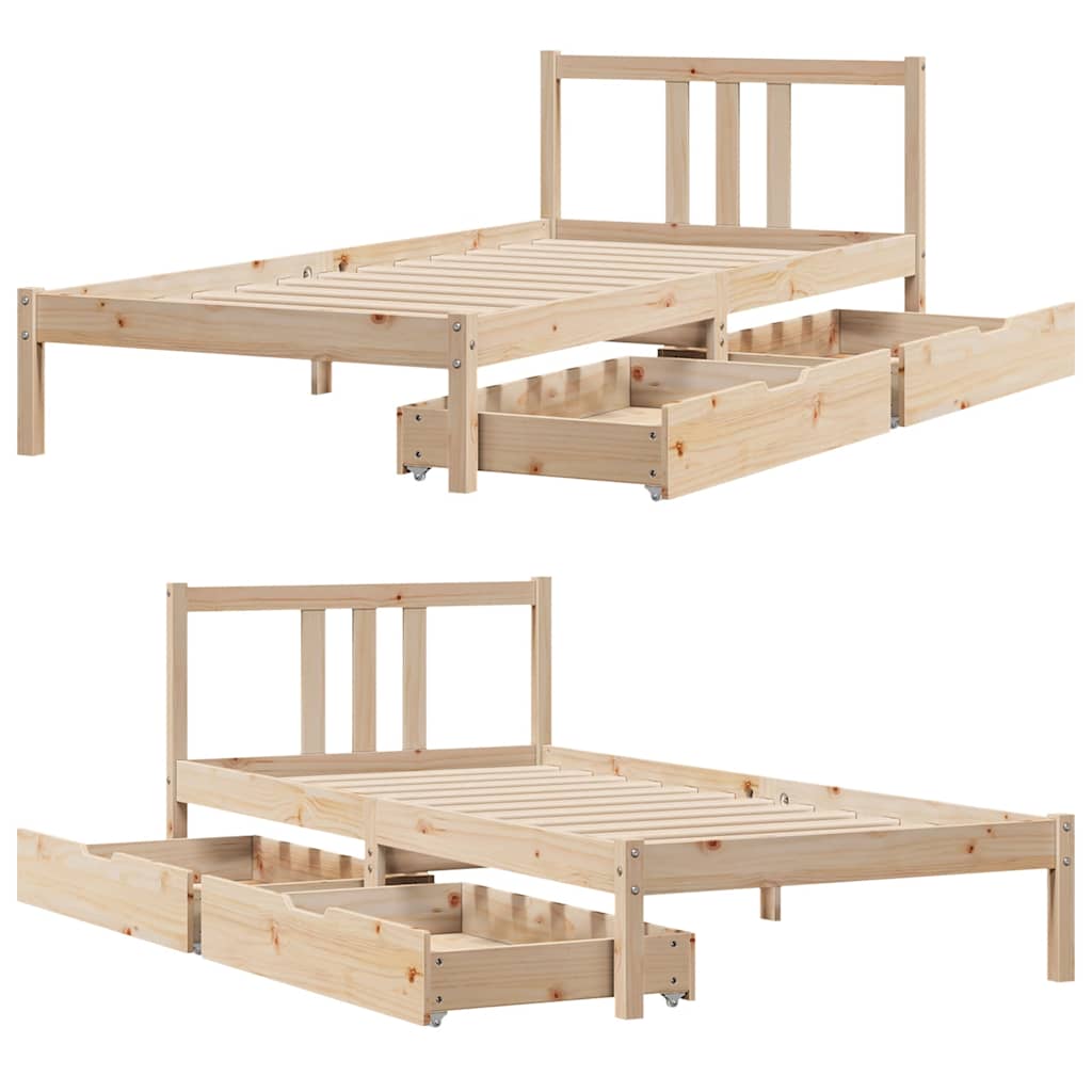 Sengeramme uten madrass 75x190 cm heltre furu
