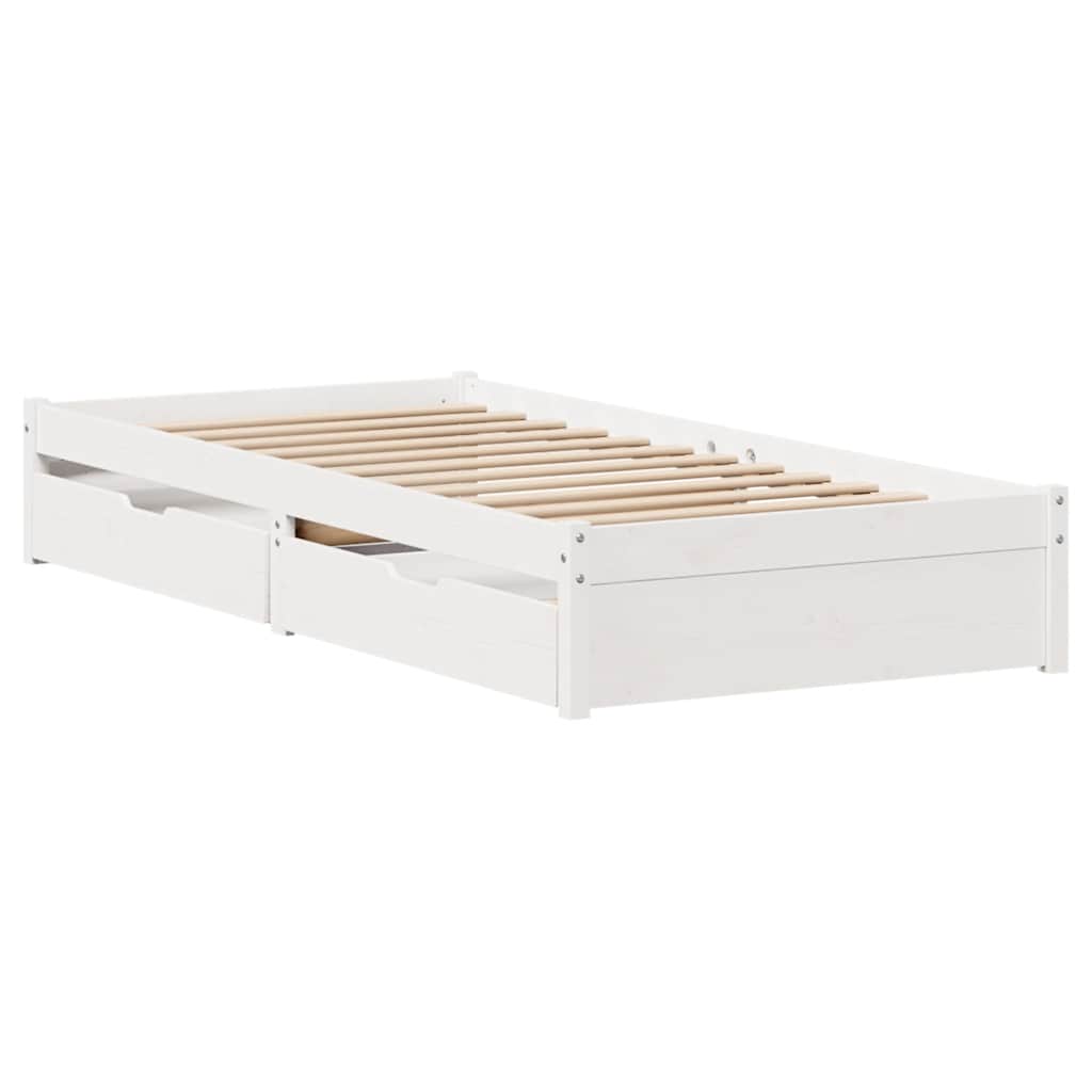 Sengeramme uten madrass hvit 75x190 cm heltre furu