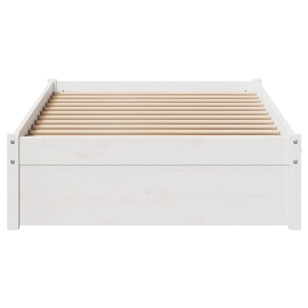 Sengeramme uten madrass hvit 75x190 cm heltre furu