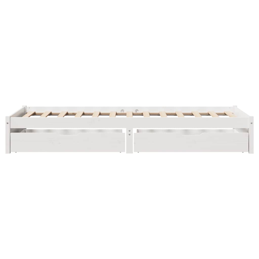 Sengeramme uten madrass hvit 75x190 cm heltre furu