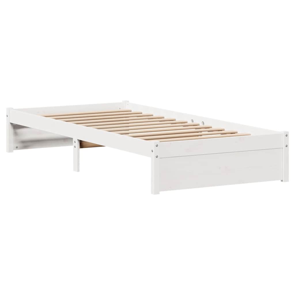 Sengeramme uten madrass hvit 75x190 cm heltre furu