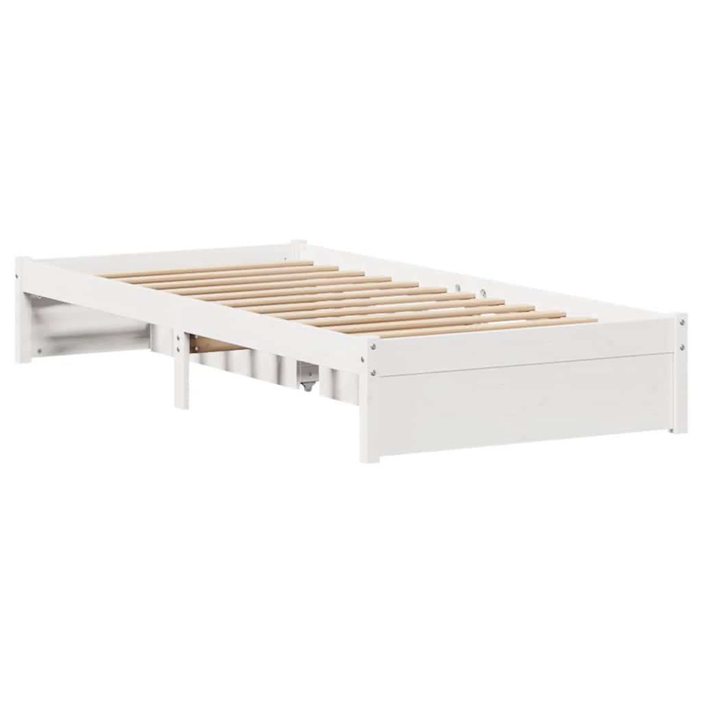 Sengeramme uten madrass hvit 100x200 cm heltre furu