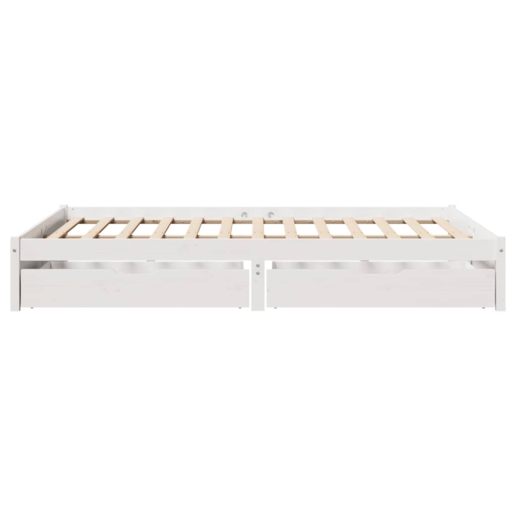 Sengeramme uten madrass hvit 150x200 cm heltre furu