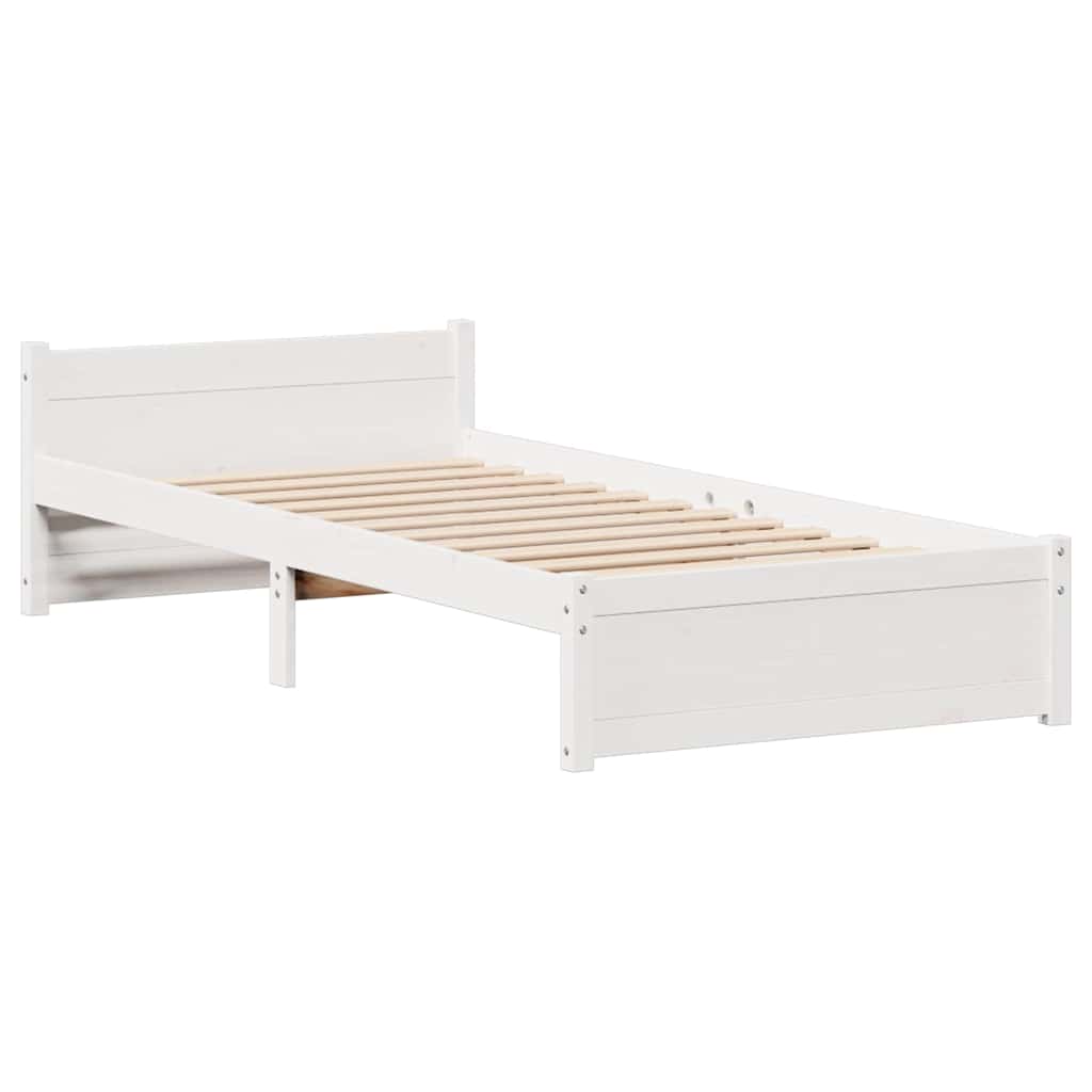 Sengeramme uten madrass hvit 90x190 cm heltre furu