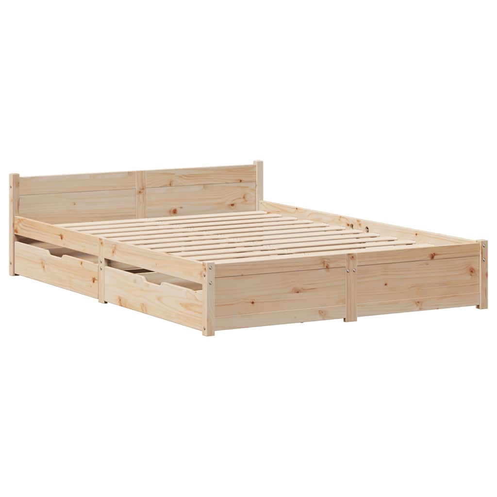 Sengeramme uten madrass hvit 135x190 cm heltre furu
