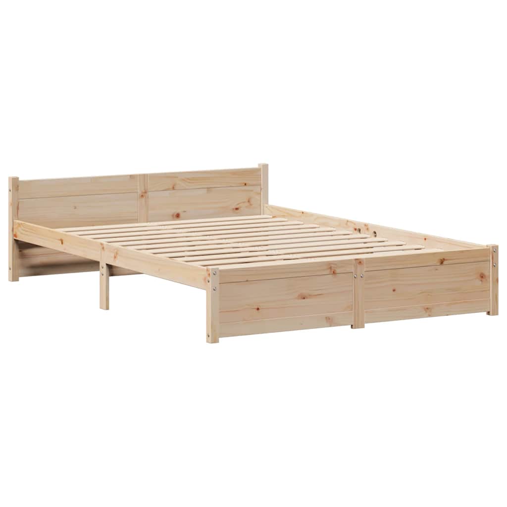 Sengeramme uten madrass hvit 135x190 cm heltre furu