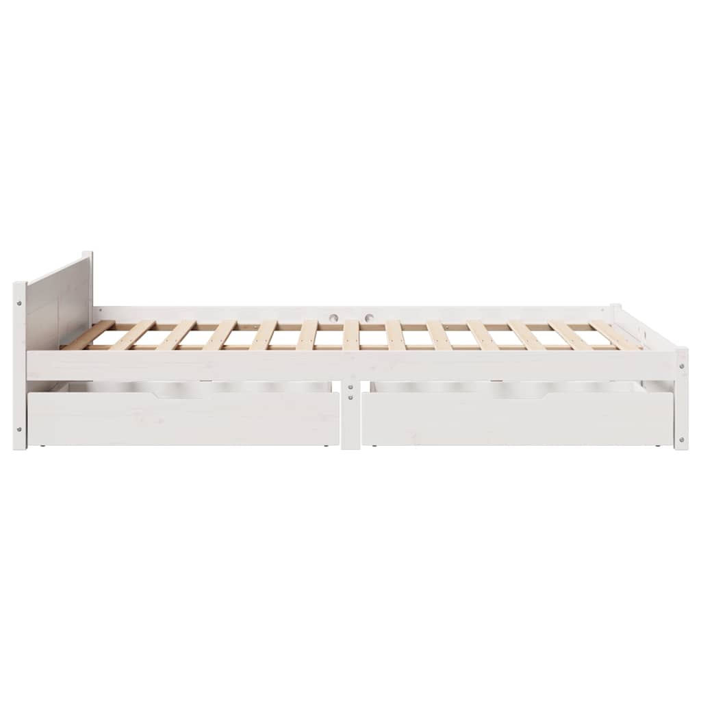 Sengeramme uten madrass hvit 135x190 cm heltre furu