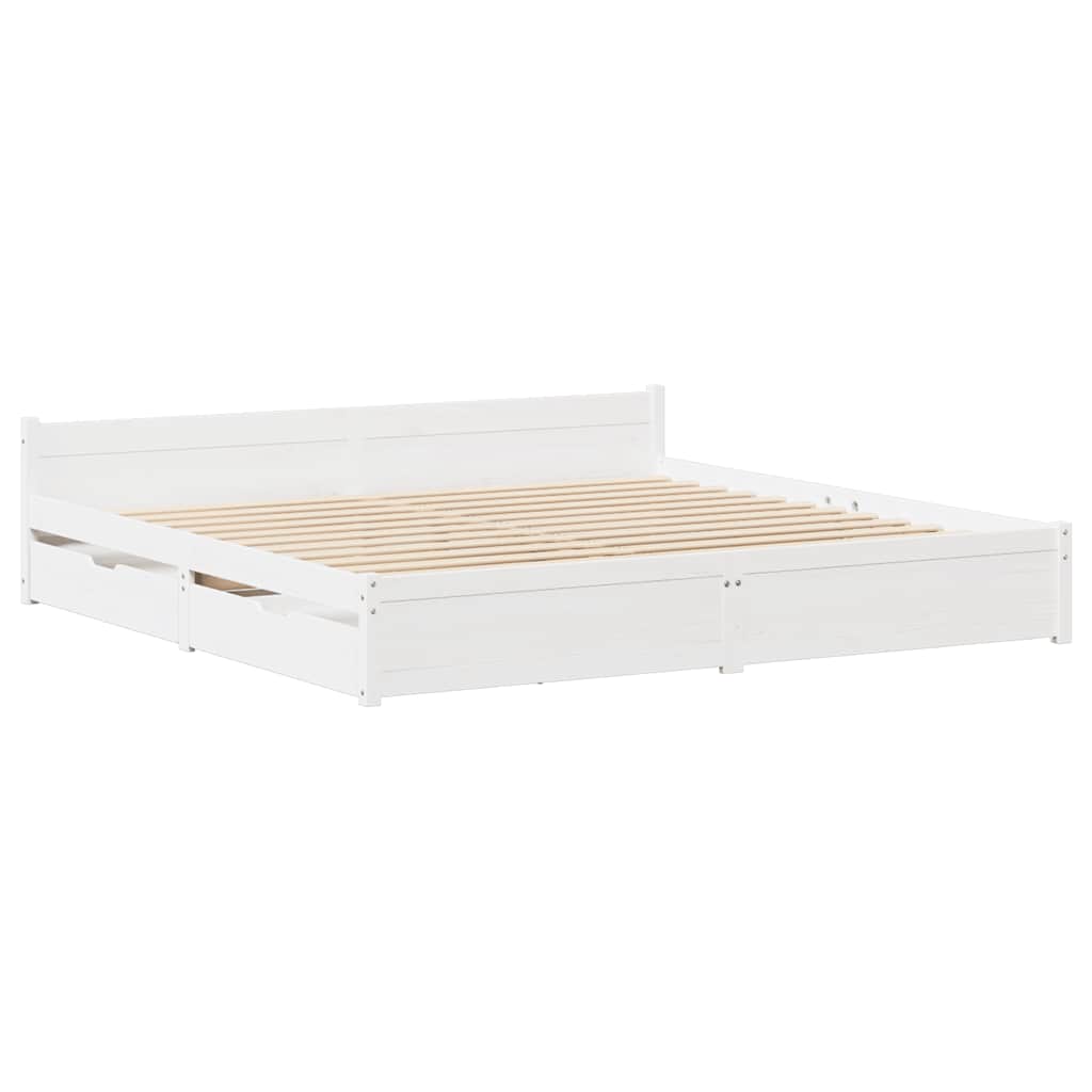 Sengeramme uten madrass hvit 140x190 cm heltre furu vidaXL