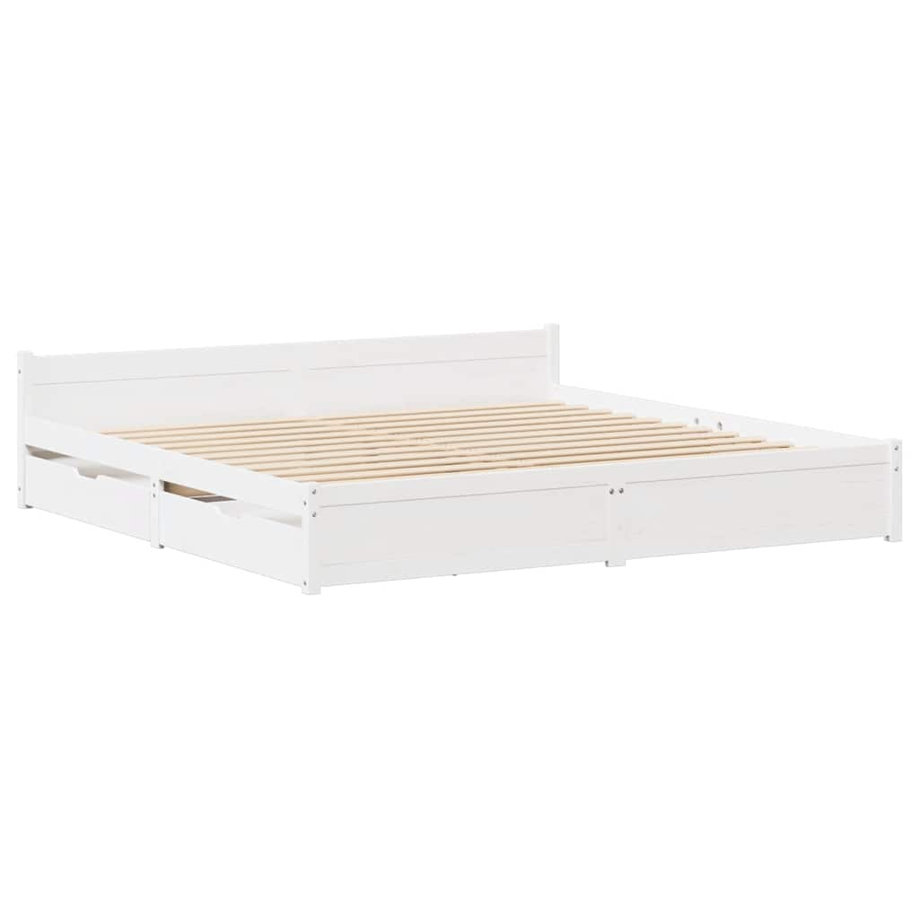 Sengeramme uten madrass hvit 120x200 cm heltre furu vidaXL