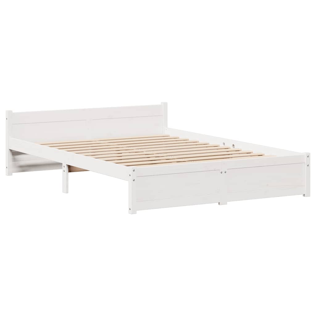 Sengeramme uten madrass hvit 120x200 cm heltre furu vidaXL