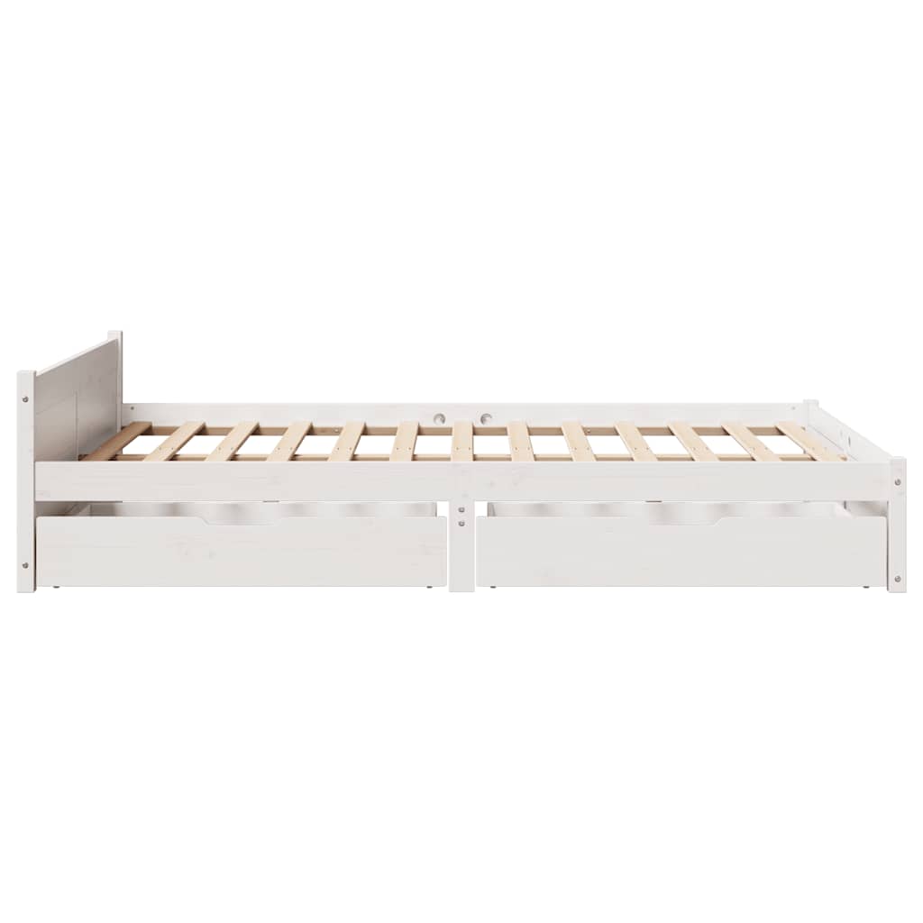 Sengeramme uten madrass hvit 150x200 cm heltre furu