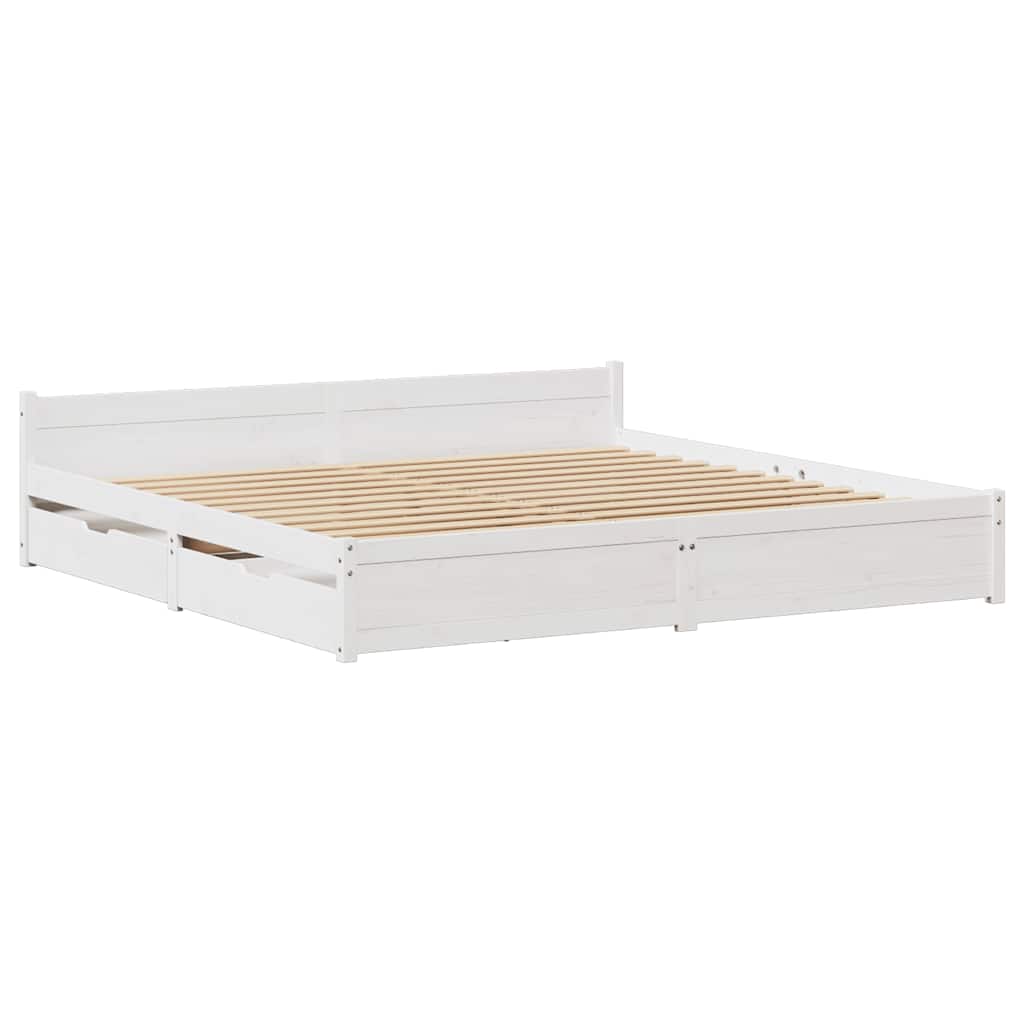 Sengeramme uten madrass hvit 160x200 cm heltre furu