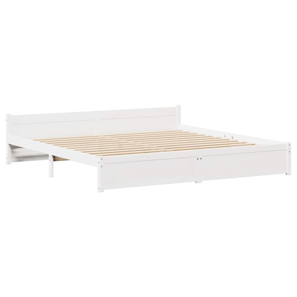 Sengeramme uten madrass hvit 160x200 cm heltre furu