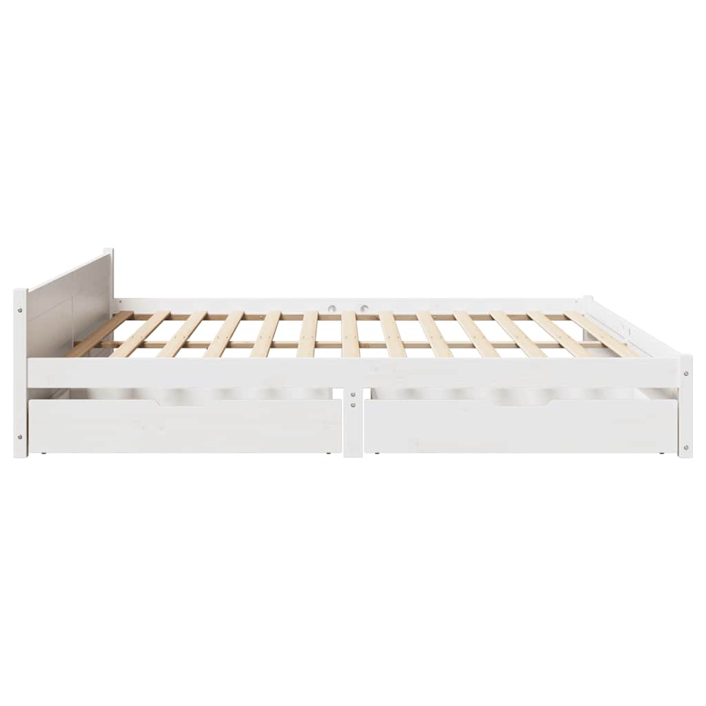 Sengeramme uten madrass hvit 160x200 cm heltre furu
