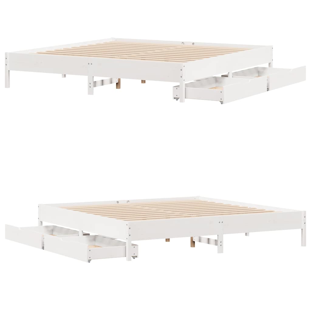 Sengeramme uten madrass hvit 180x200 cm heltre furu