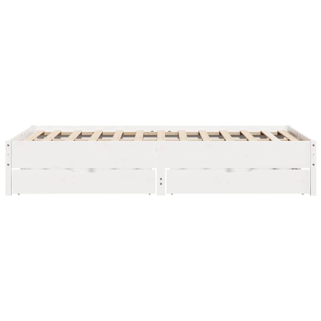Sengeramme uten madrass hvit 140x200 cm heltre furu