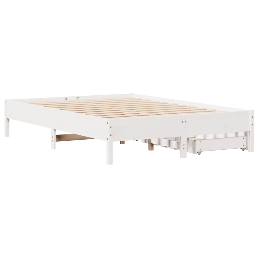 Sengeramme uten madrass hvit 120x200 cm heltre furu
