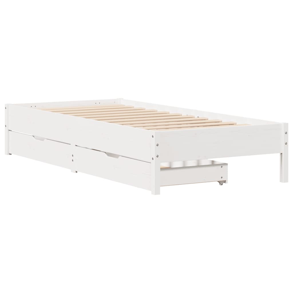 Sengeramme uten madrass hvit 100x200 cm heltre furu