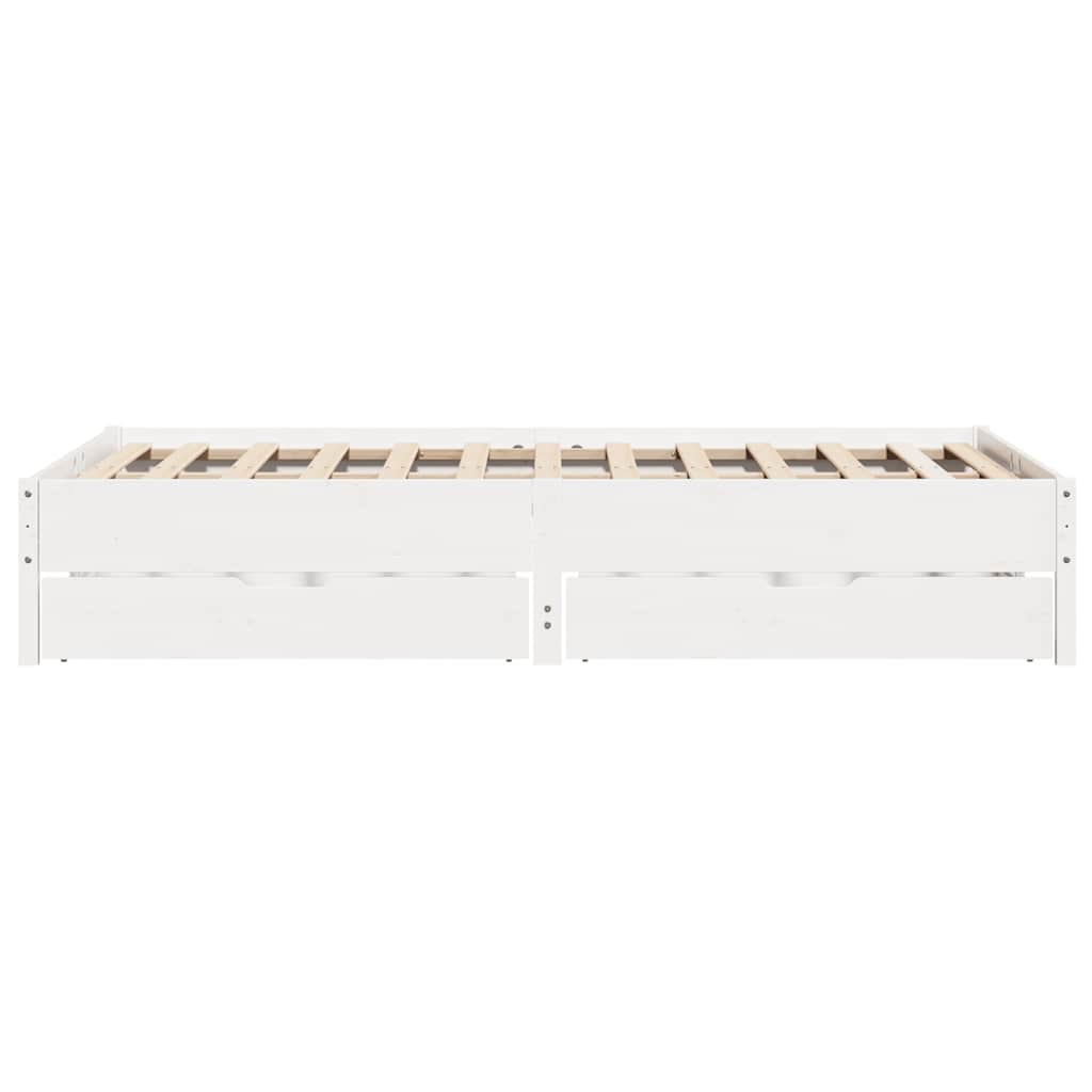 Sengeramme uten madrass hvit 140x190 cm heltre furu