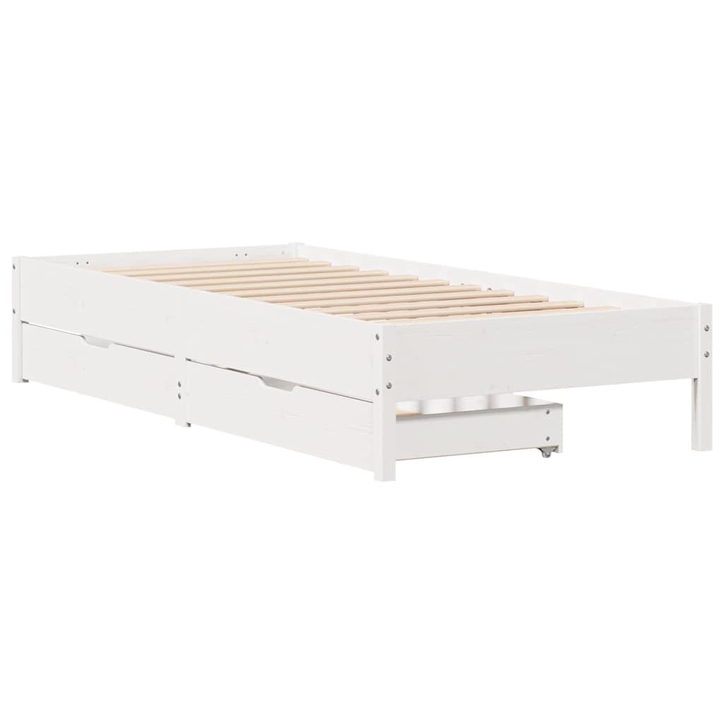 Sengeramme uten madrass hvit 90x190 cm heltre furu