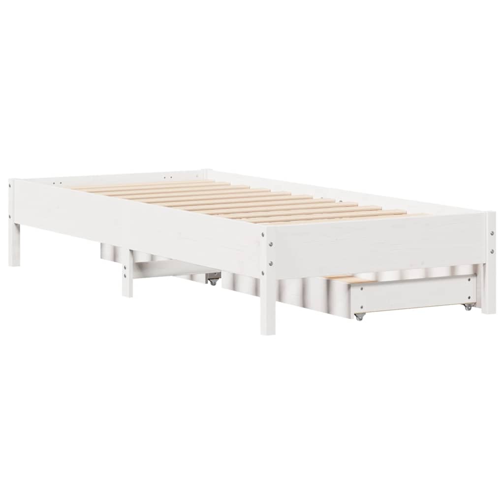 Sengeramme uten madrass hvit 75x190 cm heltre furu
