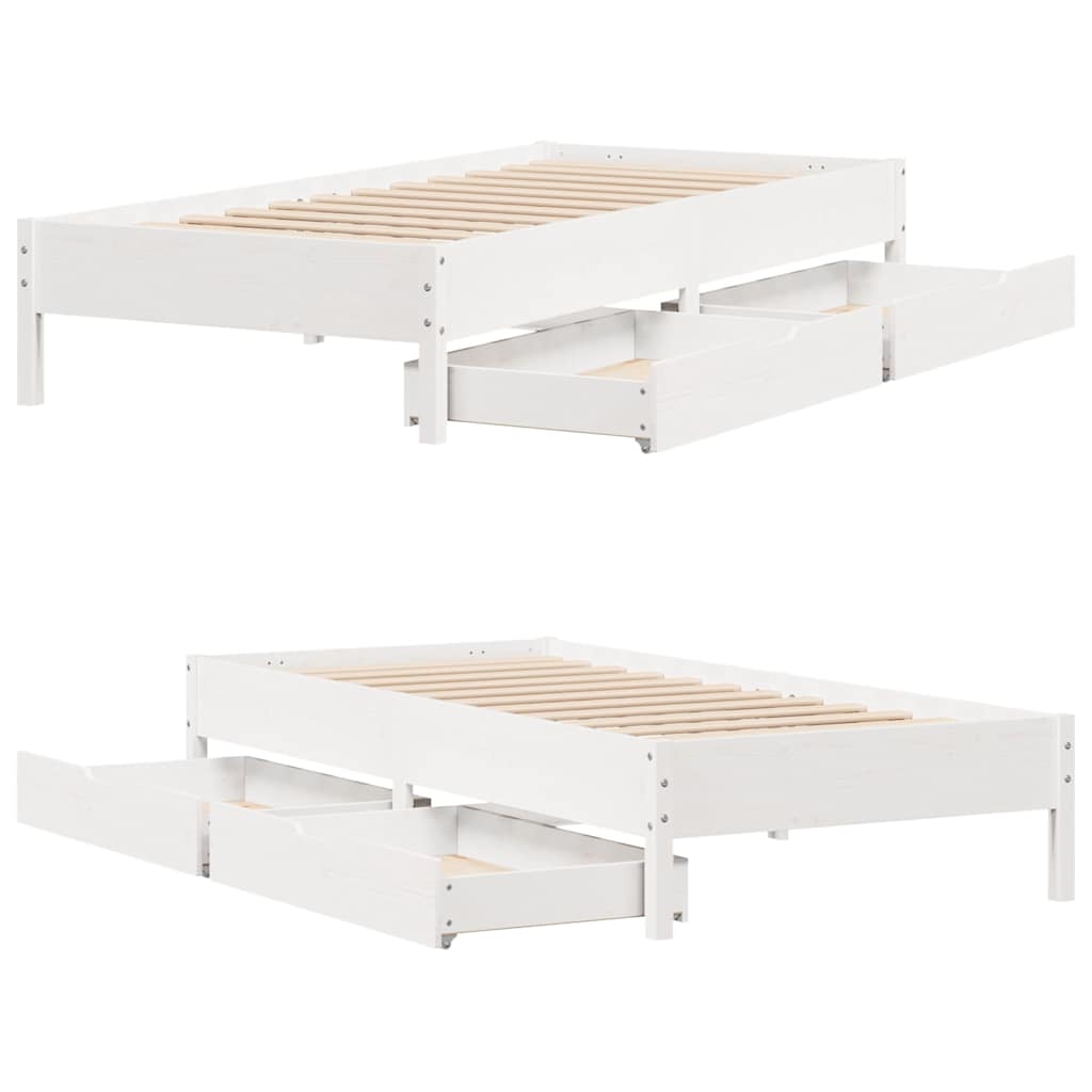 Sengeramme uten madrass hvit 75x190 cm heltre furu