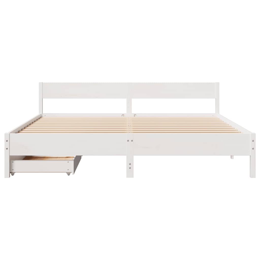 Sengeramme uten madrass hvit 160x200 cm heltre furu