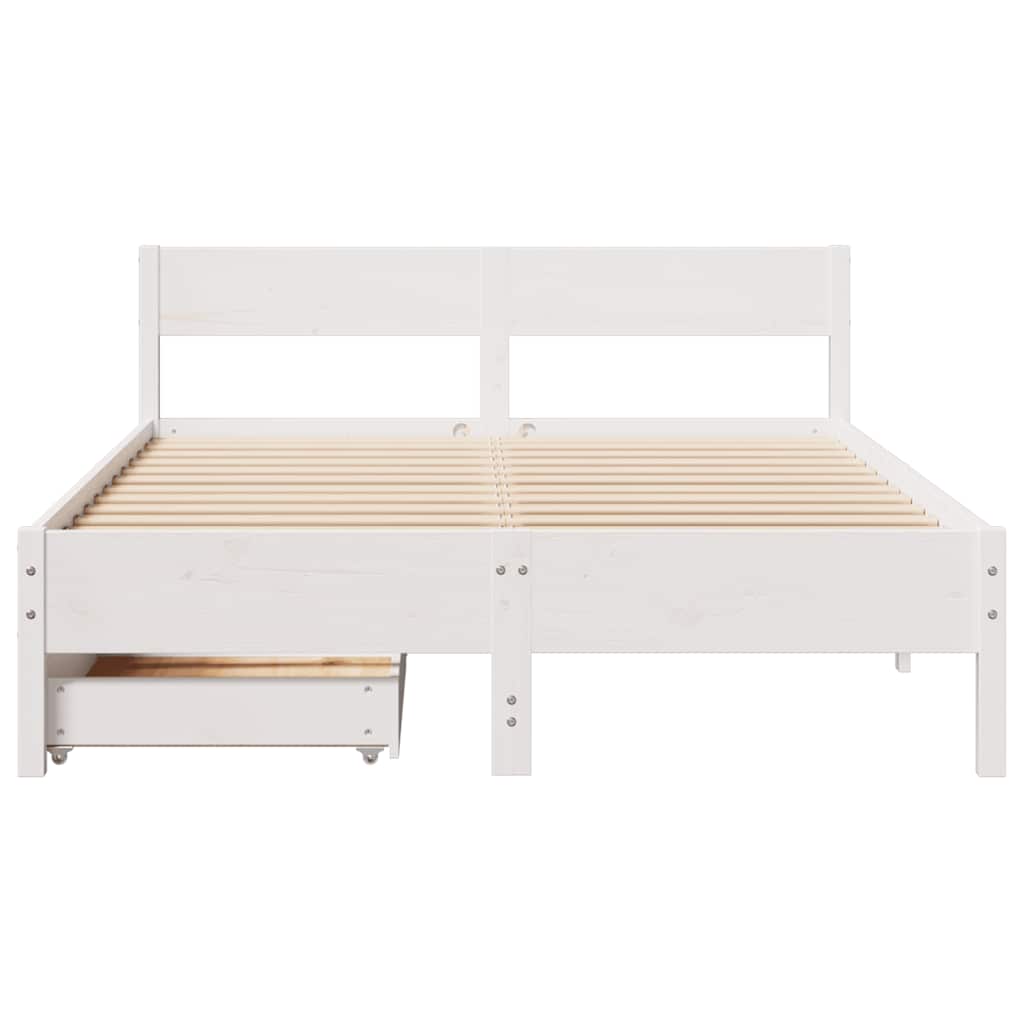 Sengeramme uten madrass hvit 120x200 cm heltre furu