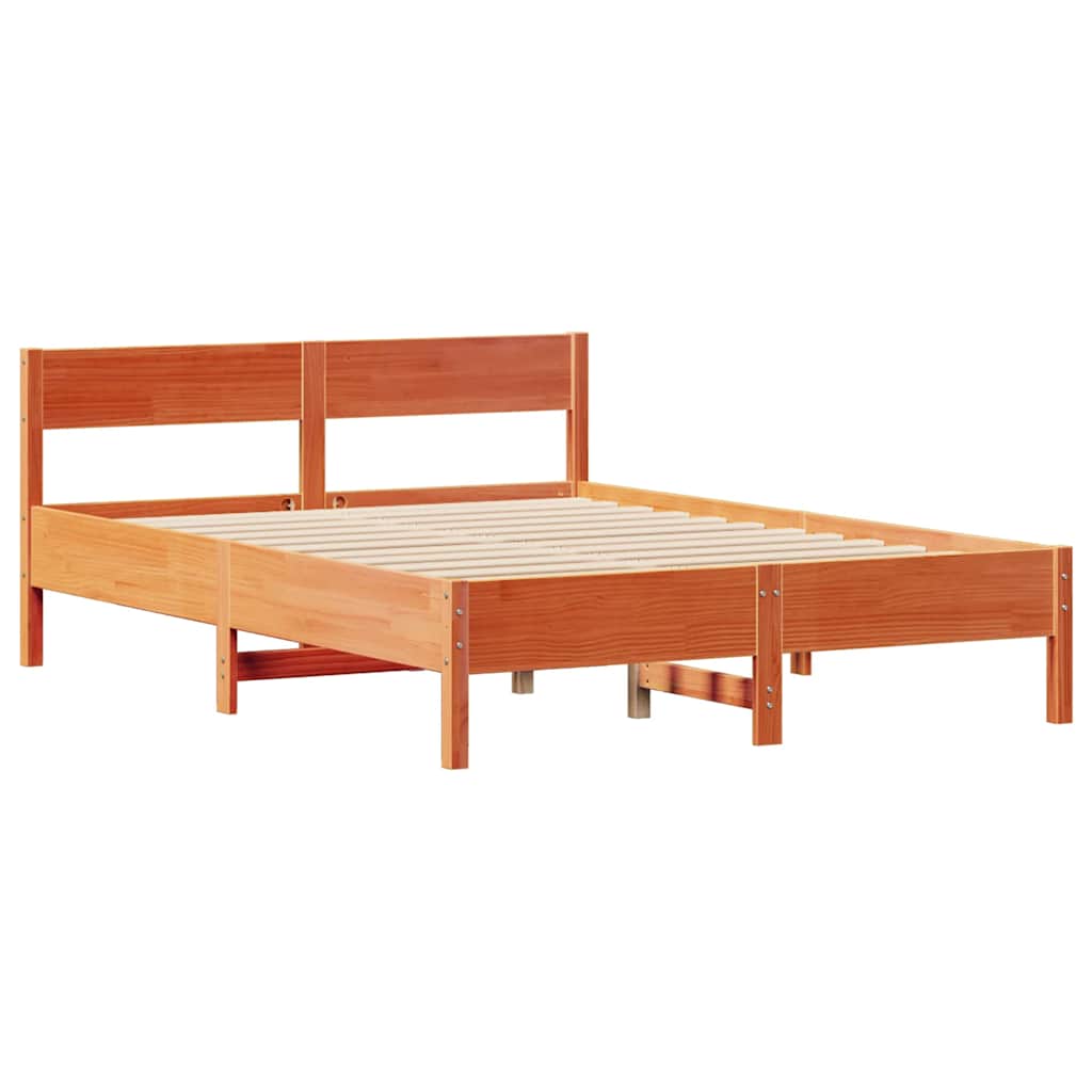 Sengeramme uten madrass voksbrun 120x200 cm heltre furu