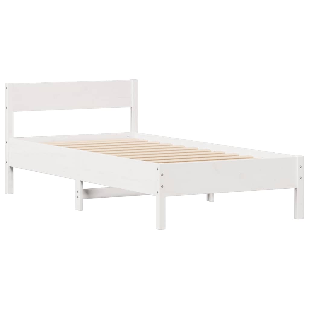 Sengeramme uten madrass hvit 90x200 cm heltre furu