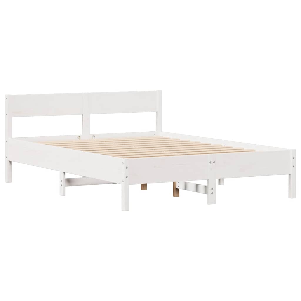 Sengeramme uten madrass hvit 135x190 cm heltre furu