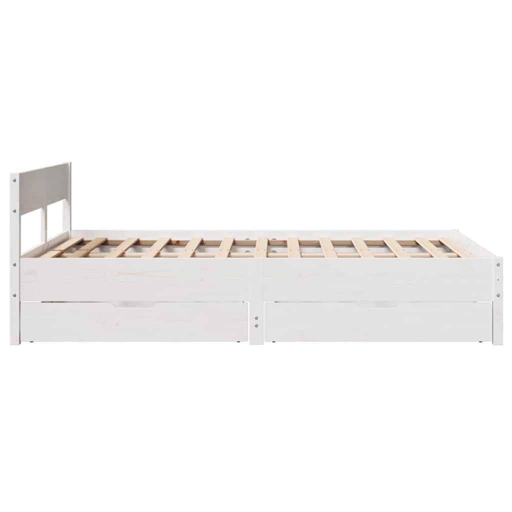 Sengeramme uten madrass hvit 135x190 cm heltre furu