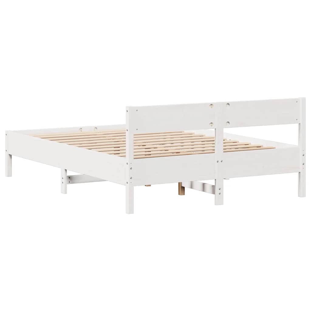 Sengeramme uten madrass hvit 135x190 cm heltre furu