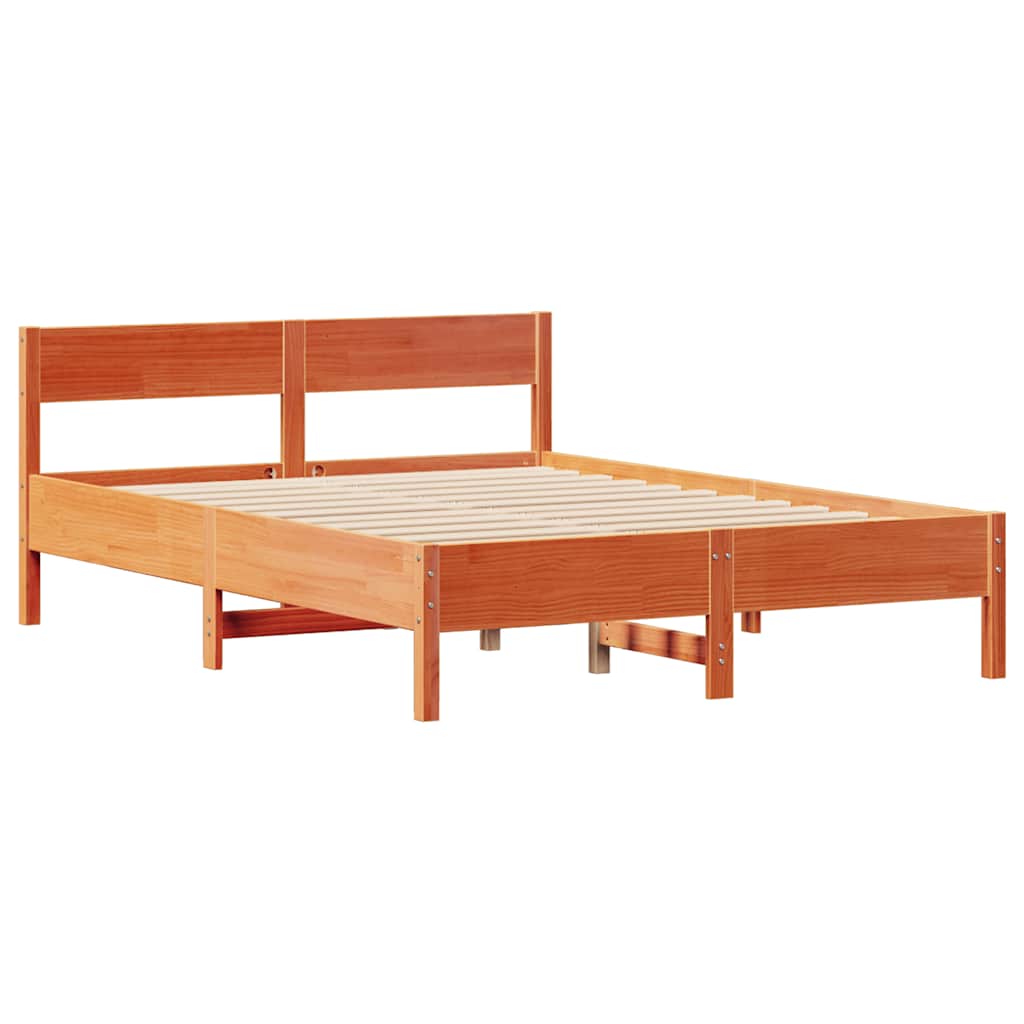Sengeramme uten madrass brun 135x190 cm heltre furu