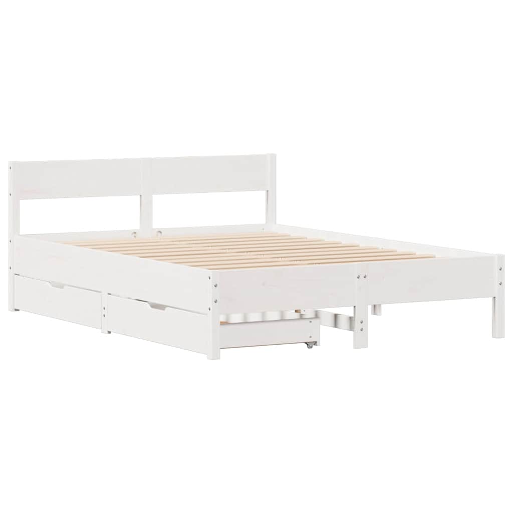Sengeramme uten madrass hvit 120x190 cm heltre furu