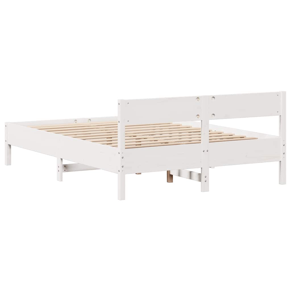 Sengeramme uten madrass hvit 120x190 cm heltre furu