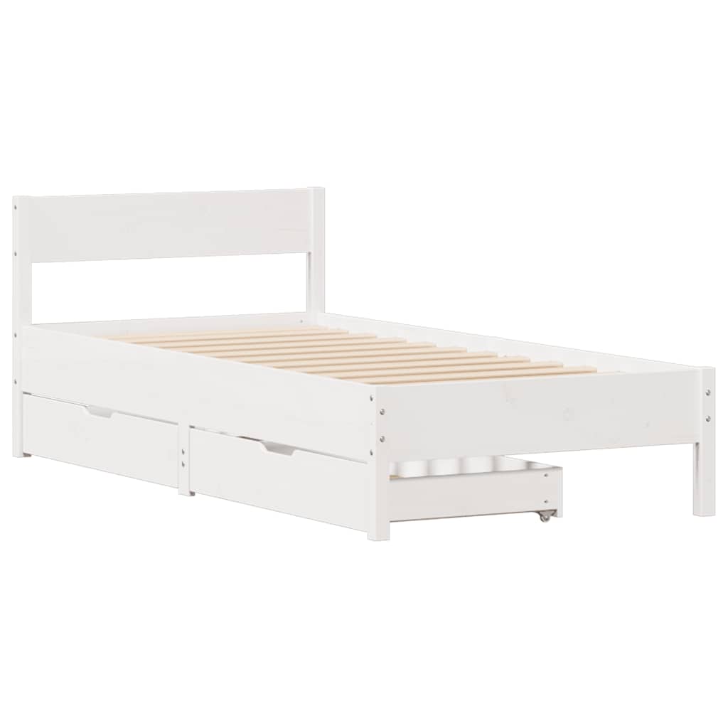 Sengeramme uten madrass hvit 90x190 cm heltre furu