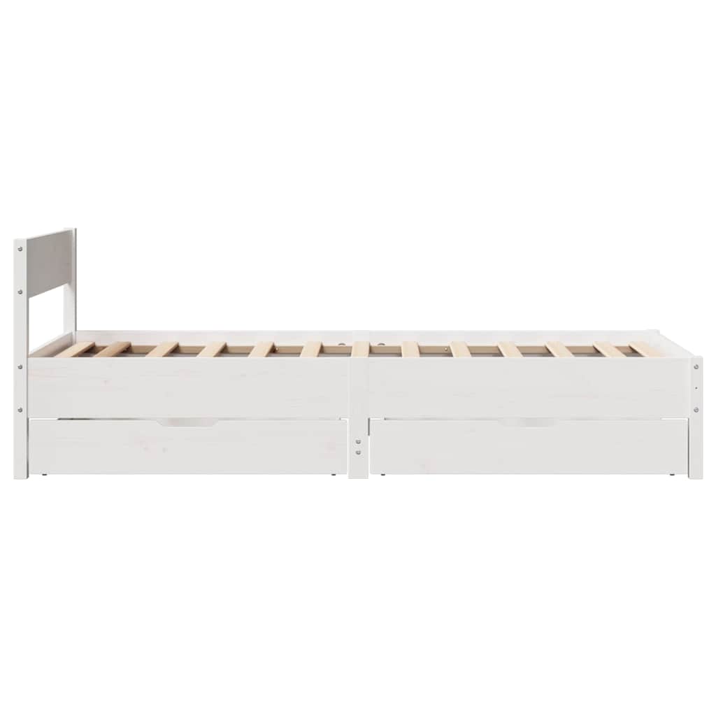 Sengeramme uten madrass hvit 90x190 cm heltre furu