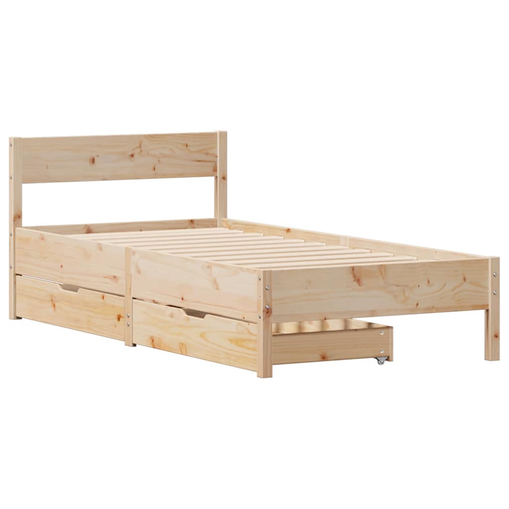 Sengeramme uten madrass 75x190 cm heltre furu