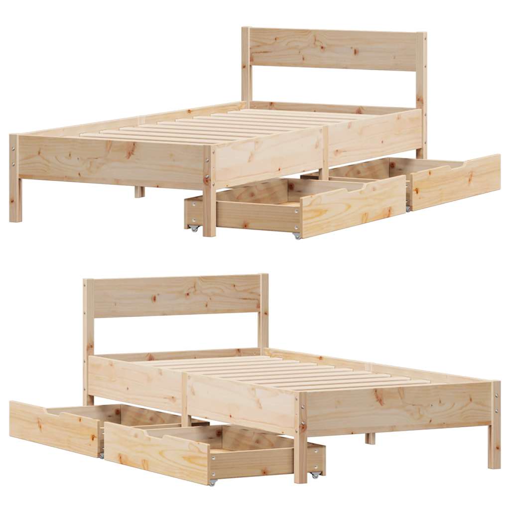 Sengeramme uten madrass 75x190 cm heltre furu