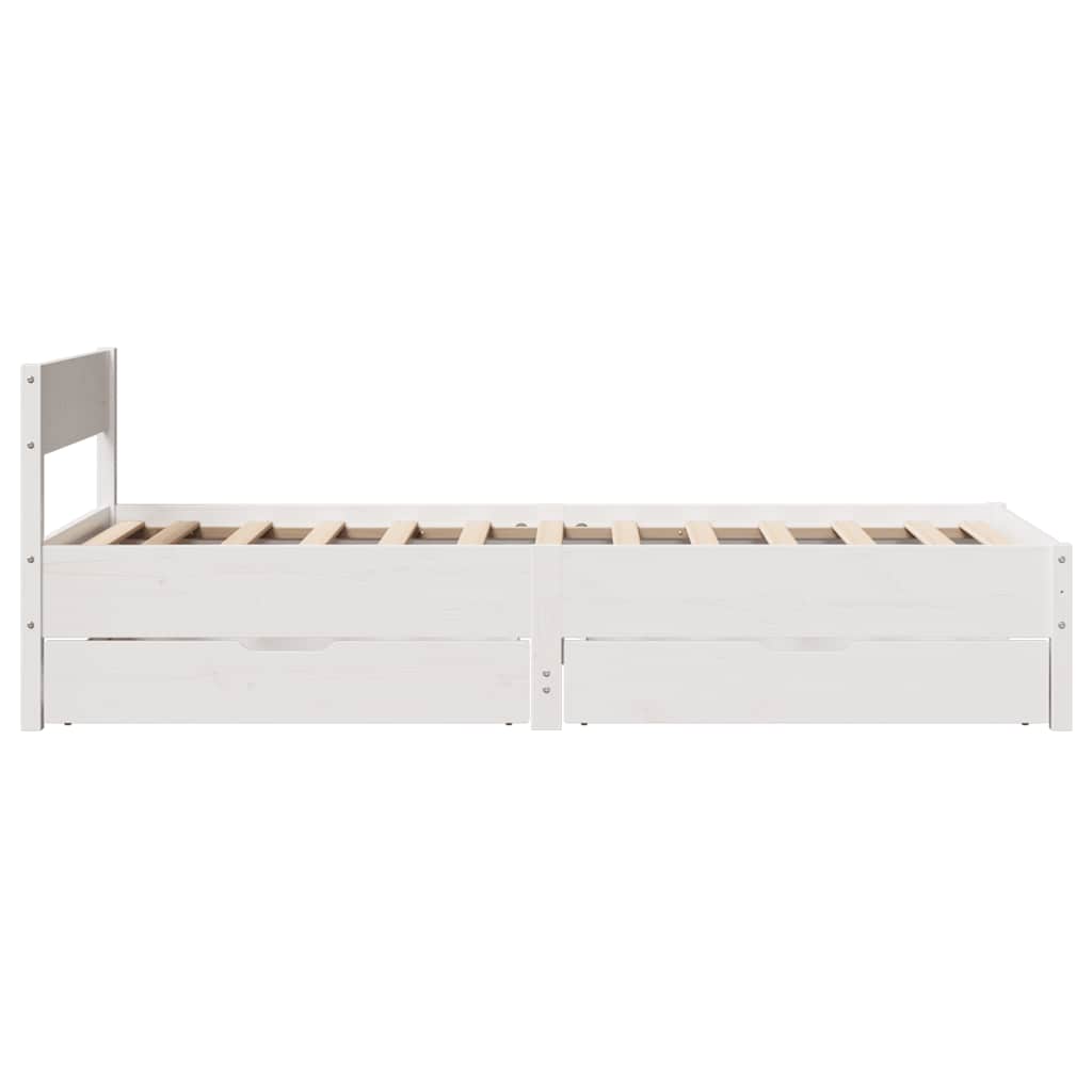 Sengeramme uten madrass hvit 75x190 cm heltre furu