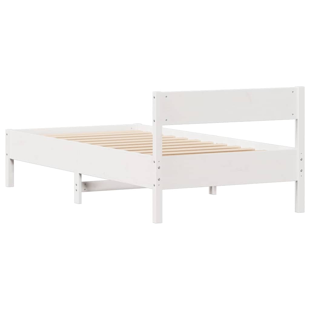 Sengeramme uten madrass hvit 75x190 cm heltre furu