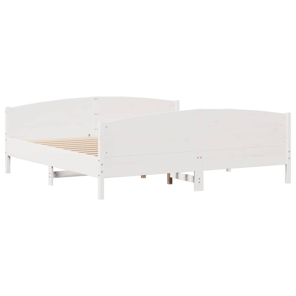 Sengeramme uten madrass hvit 180x200 cm heltre furu
